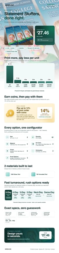 Statement Stuffers pricing infographic