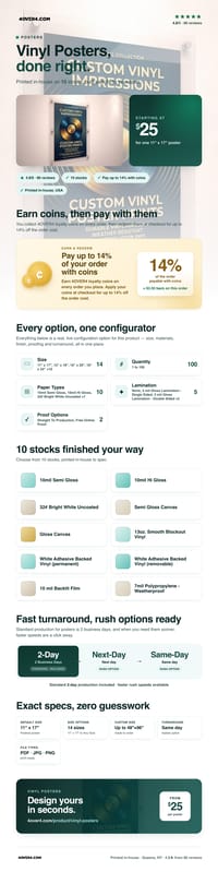 Vinyl Posters pricing infographic