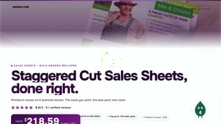 Staggered Cut Sales Sheets