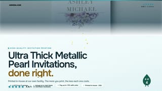 Ultra Thick Metallic Pearl Invitations