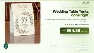 Wedding Table Tents