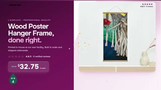 Wood Poster Hanger Frame