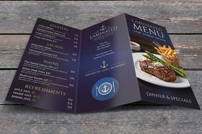 Laminated Menus