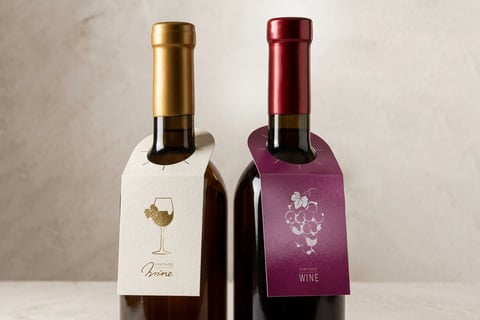 Metallic Bottle Neck Hang Tags