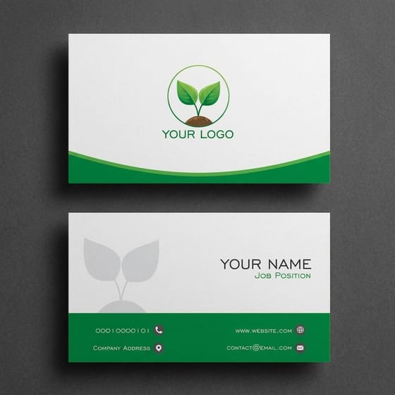 landscaping business card idea, two colour minimal layout, printed by 4OVER4.COM