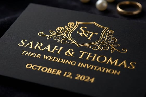 Embossed wedding invitations