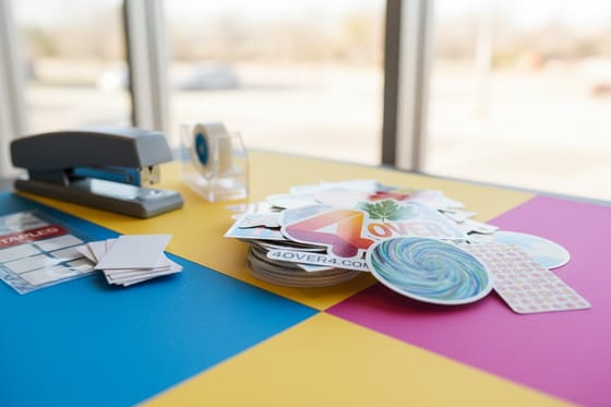 Comparison hero for 4OVER4.COM vs Staples, a Better Custom Stickers Alternative