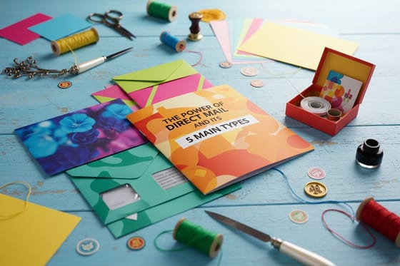 The Power of Direct Mail and Its 5 Main Types: featured photo of the printed pieces this article covers