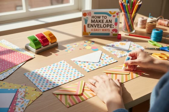 How to Make an Envelope: 4 Easy Ways: hands-on photo of the printed products this guide walks through