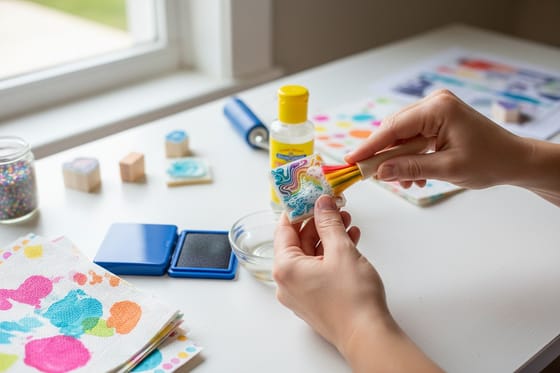 How To Clean Rubber Stamps: hands-on photo of the printed products this guide walks through