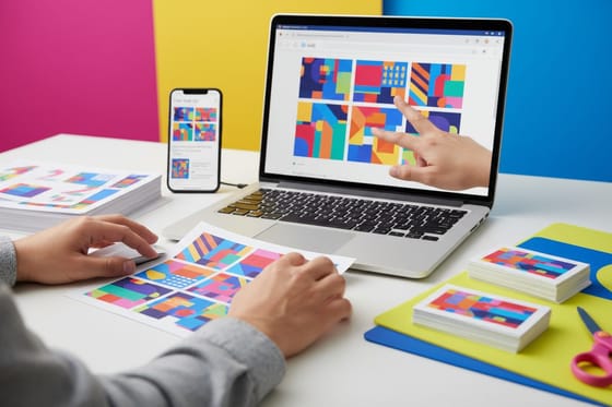 How To Make Business Cards On Google Docs?: hands-on photo of the printed products this guide walks through