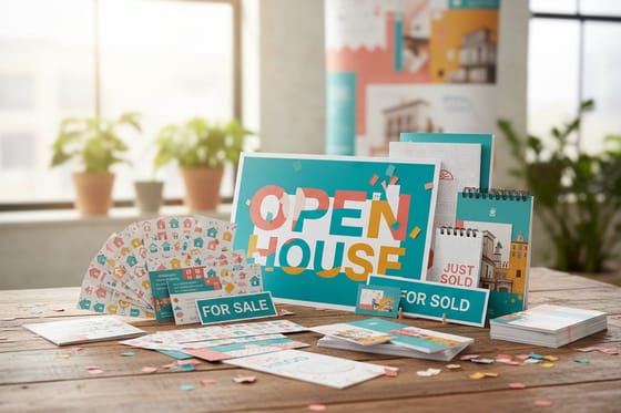Print kit for Realtor Open House Kit of 12 Print Products to Get Noticed and Remembered