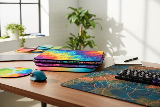 How Custom Mousepads Provide Practical Features and Professional Quality: printed samples from this showcase