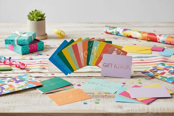 Gift Card Examples: printed samples from this showcase