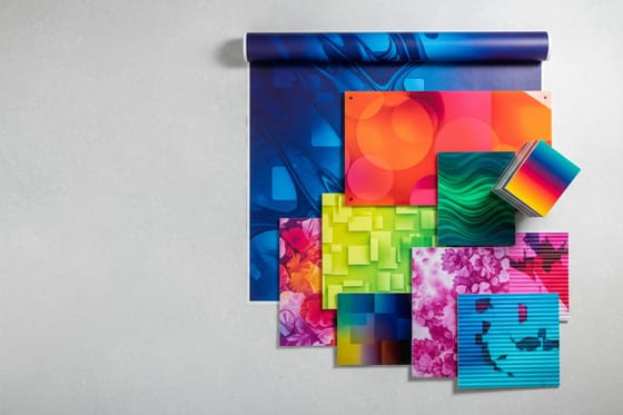 Understanding Large Format Printing Methods and Options: printed samples from this showcase