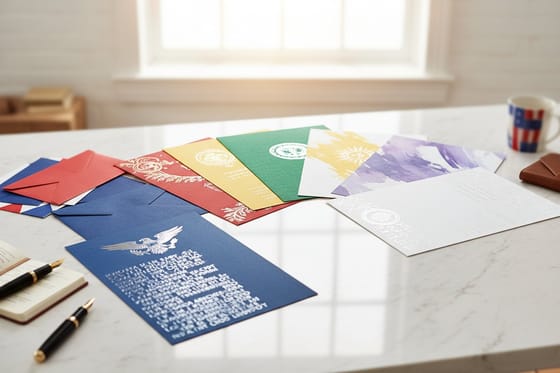 Political Letterhead Designs: printed samples from this showcase
