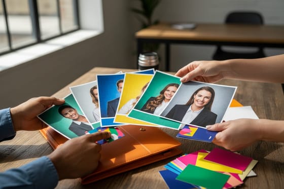Professional Headshots Printing for Portfolios and Branding: printed samples from this showcase