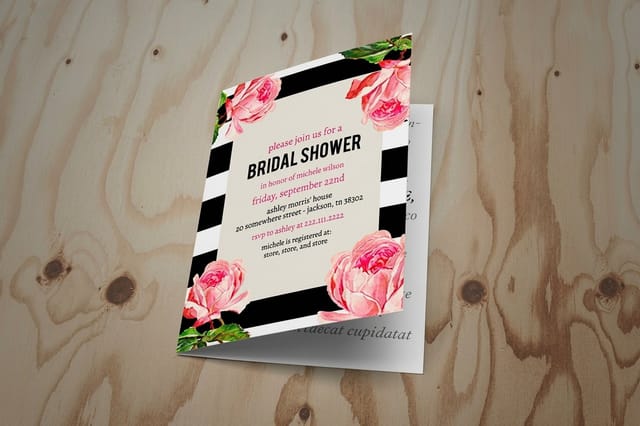 Folded Bridal Shower Invites