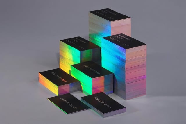 Holographic Edge Gilded Business Cards
