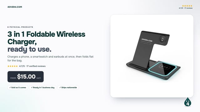 3 in 1 Foldable Wireless Charger product video