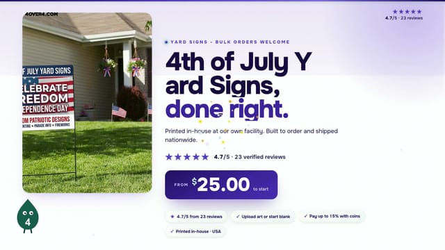 4th of July Yard Signs product video
