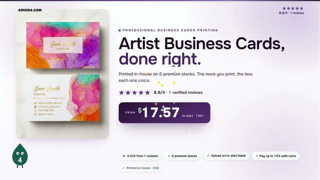 Artist Business Cards product video