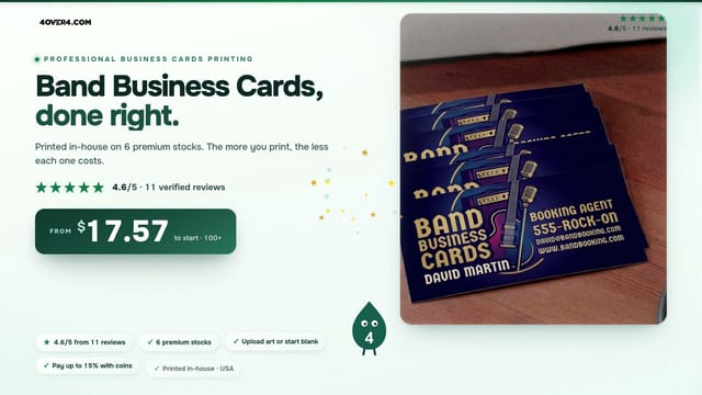 Band Business Cards product video