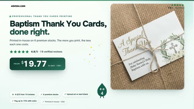 Baptism Thank You Cards product video