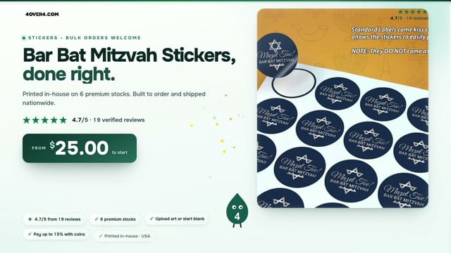 Bar Bat Mitzvah Stickers product video
