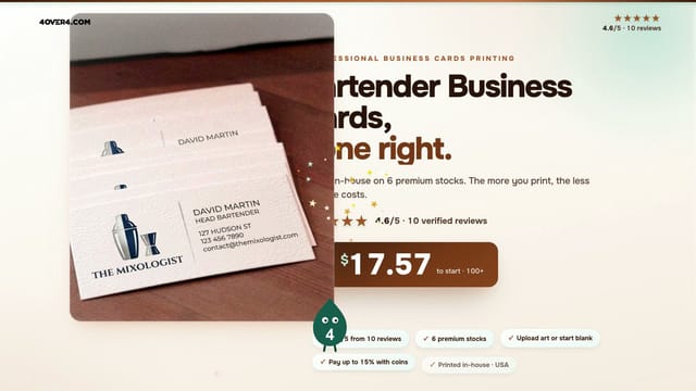Bartender Business Cards product video