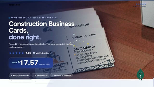 Construction Business Cards product video