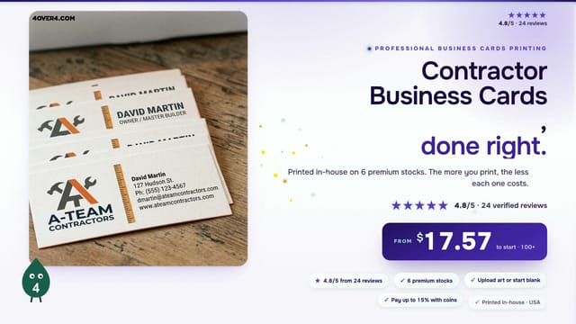 Contractor Business Cards product video