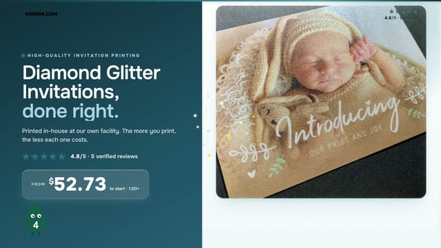 Diamond Glitter Invitations product video