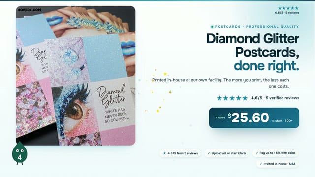 Diamond Glitter Postcards product video