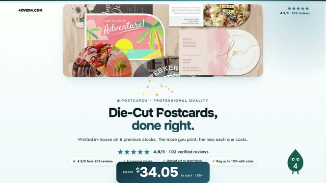 Die-Cut Postcards product video