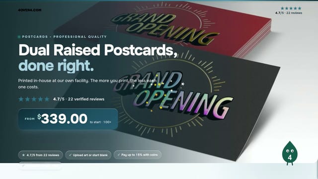 Dual Raised Postcards product video