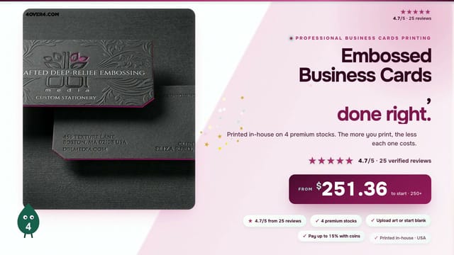 Embossed Business Cards product video