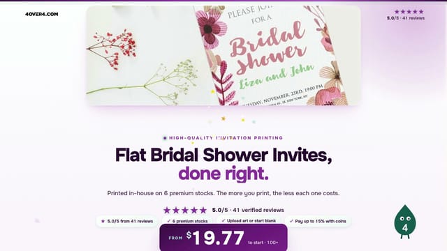 Flat Bridal Shower Invites product video