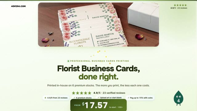 Florist Business Cards product video