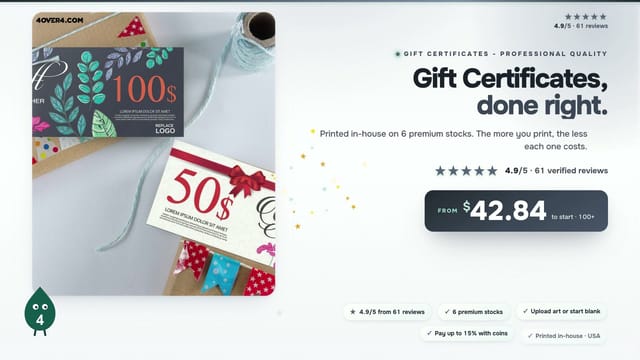 Gift Certificates product video