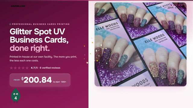 Glitter Spot UV Business Cards product video