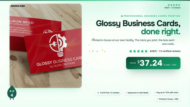 Glossy Business Cards product video