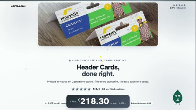 Header Cards product video