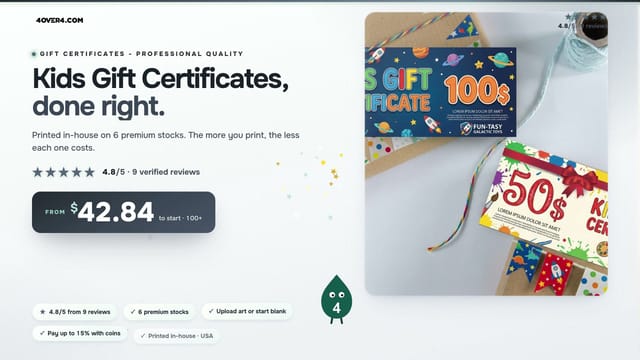Kids Gift Certificates product video