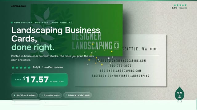 Landscaping Business Cards product video