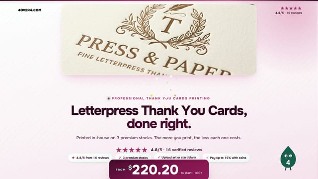 Letterpress Thank You Cards product video