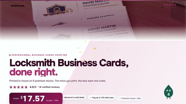 Locksmith Business Cards product video