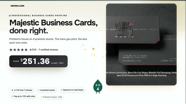Majestic Business Cards product video