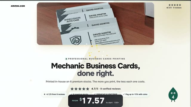 Mechanic Business Cards product video