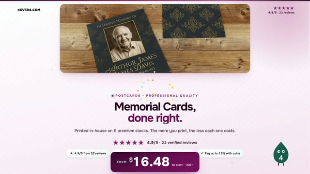 Memorial Cards product video